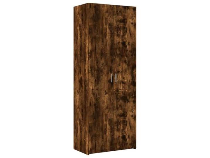 Roanoer Highboard Räuchereiche 70x42,5x185 cm Schrank Holzwerkstoff Stilvoller Mehrzweckschrank aus Holzwerkstoff mit Türen und Griffen für Ihr Wohnzimmer, Schlafzimmer oder Flur.