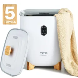 VEVOR 25L großer Handtuchwärmer-Eimer, Handtuchwärmer mit LED-Bildschirm und Heizsäulen unten, intelligenter Handtuchwärmer mit einstellbarem Timer für Badezimmer, Bademantel, Decke und Pyjama, automatische Abschaltung, weiß