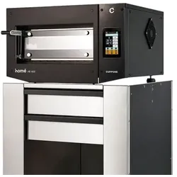 Cuppone Home HE 400 Pizzaofen für  für Zuhause oder Profi - 1 Kammer: Schamottstein / Schwarz / Digital