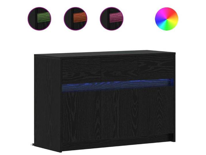 Meuble TV - - Chêne noir - 91x34x61cm - bois d'ingénierie - Console TV - Entretien Facile 34296780663