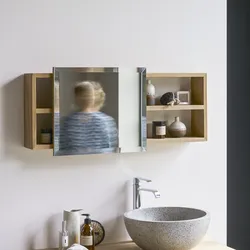 Badspiegel Spiegel mit Ablagefläche Badezimmer Teak unbehandelt neu