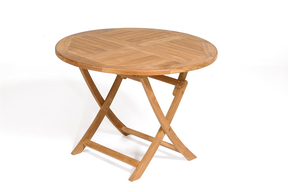 MUESING Klapptisch York 100 cm rund Teakholz 16884545
