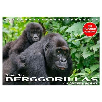Berggorillas im Herzen Afrikas (Tischkalender 2026 DIN A5 quer), CALVENDO Monatskalender