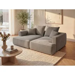 Sofa 3-Sitzer - tiefe Komfortsitzfläche - Cord - Taupe - PINETA