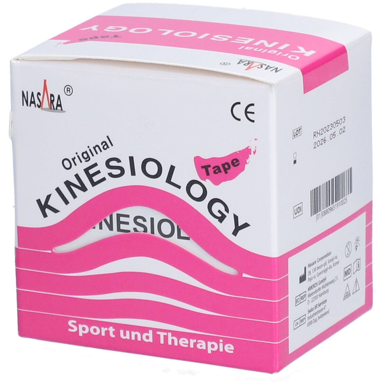 Nasara Kinesiotape 5 cmx5 m pink 1 St Pflaster