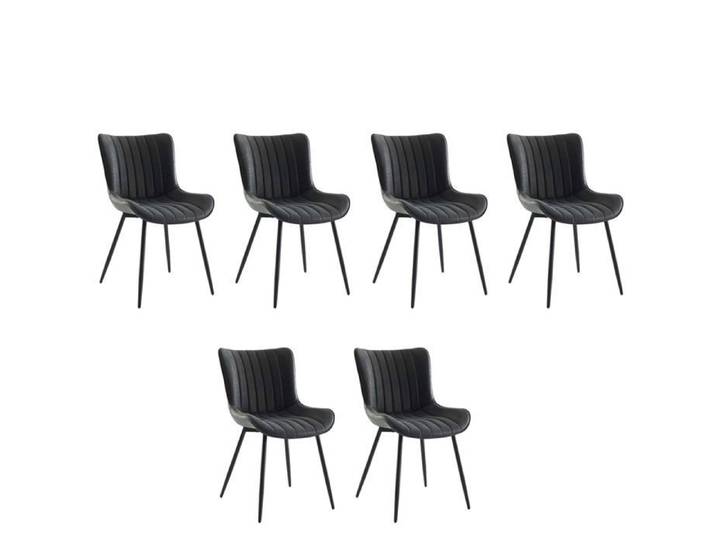 Chaise salle a manger LOT DE 6 Chaise de cuisine Chaise de Salon en Velours NOIR/GRIS