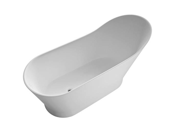 Dieter Knoll Badewanne Novella, Weiß, Stein, 171.9x78.1x69.9 cm, komfortable Liegeposition, Badezimmer, Baden & Duschen, Badewannen