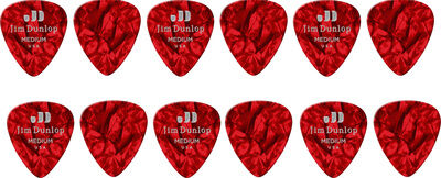 Dunlop Celluloid Red Pearloid Medium