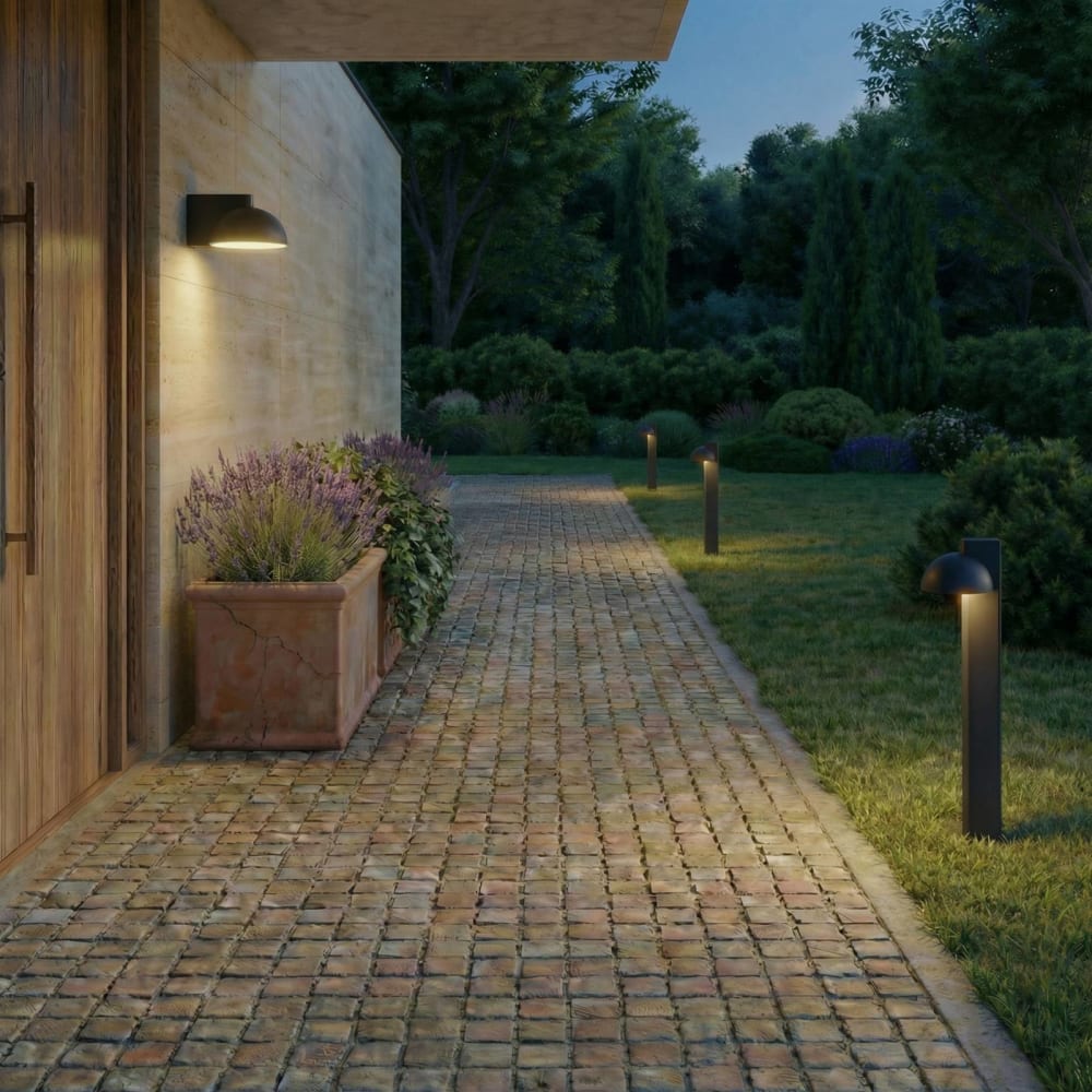 Lucande Luminaire extérieur en métal noir Noir 21x78x16cm