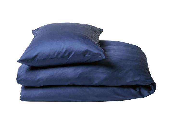 Bettwäsche JOURNEY LIVING Braga , blau (blau, midnight), B/L: 200cm x 210cm, Satin (Bio-Baumwolle), B/L:, Satin (Bio-Baumwolle), Obermaterial: 100% Baumwolle, Bettwäsche, Bettwäsche, Nachhaltige Bettwäsche aus Bio-Baumwollsatin