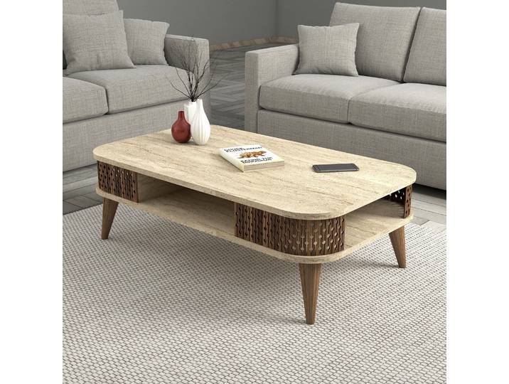 Skye Decor, Eylul - Travertine, Couchtische, Travertin, 105 x 35 x 60 cm