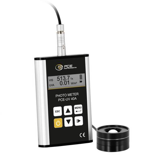 PCE Instruments Strahlenmessgerät PCE-UV 40A |Licht 0 lx ... 10 klx |UV-A 0 W/m² ... +100 W/m² |simultane Messung |Speicher