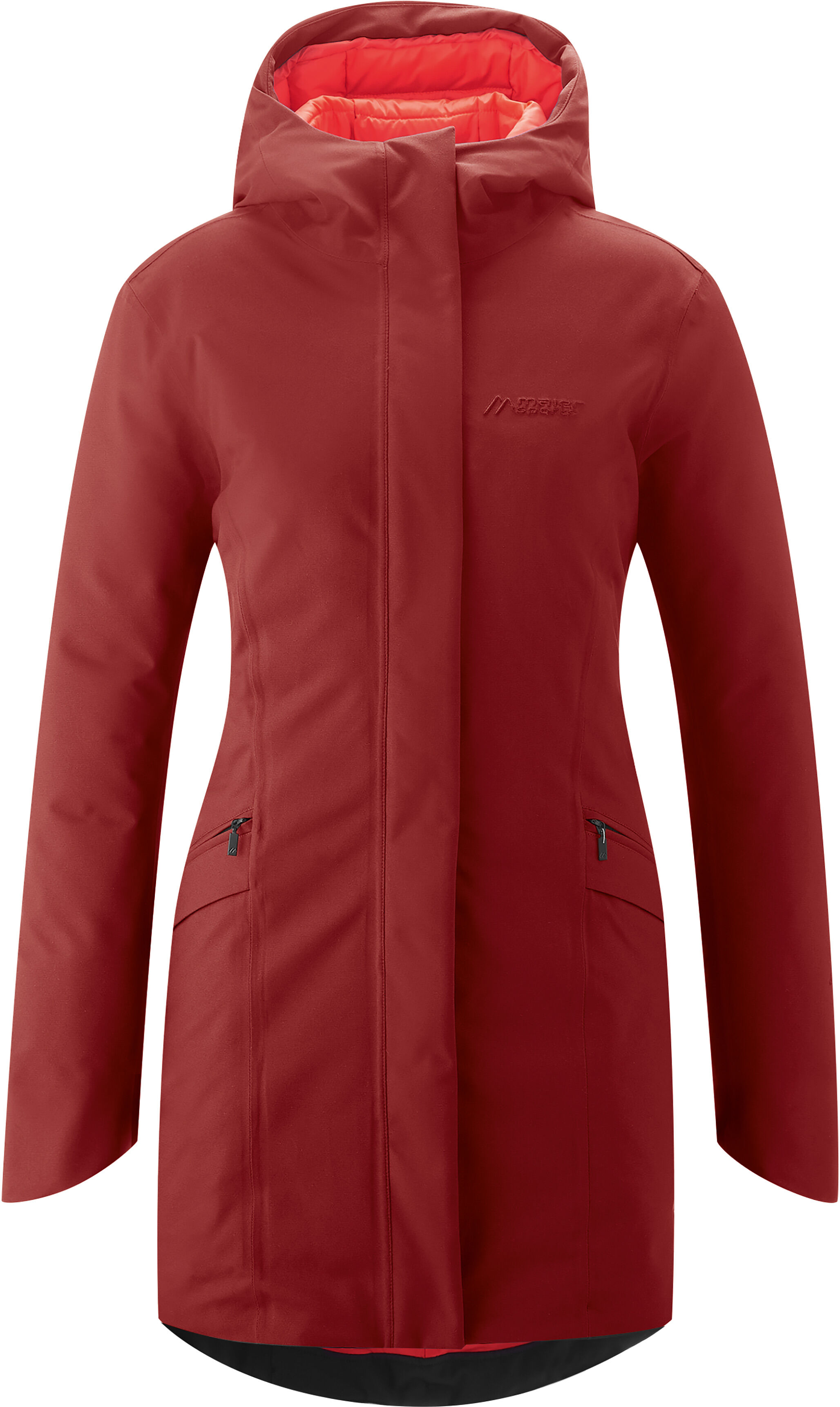 Funktionsjacke MAIER SPORTS "Henni", Damen, Gr. 50, rot (weinrot), 100% Polyester, Jacken Funktionsjacke, Sportlicher Outdoormantel für Outdoor und City, leicht wattiert weinrot 50