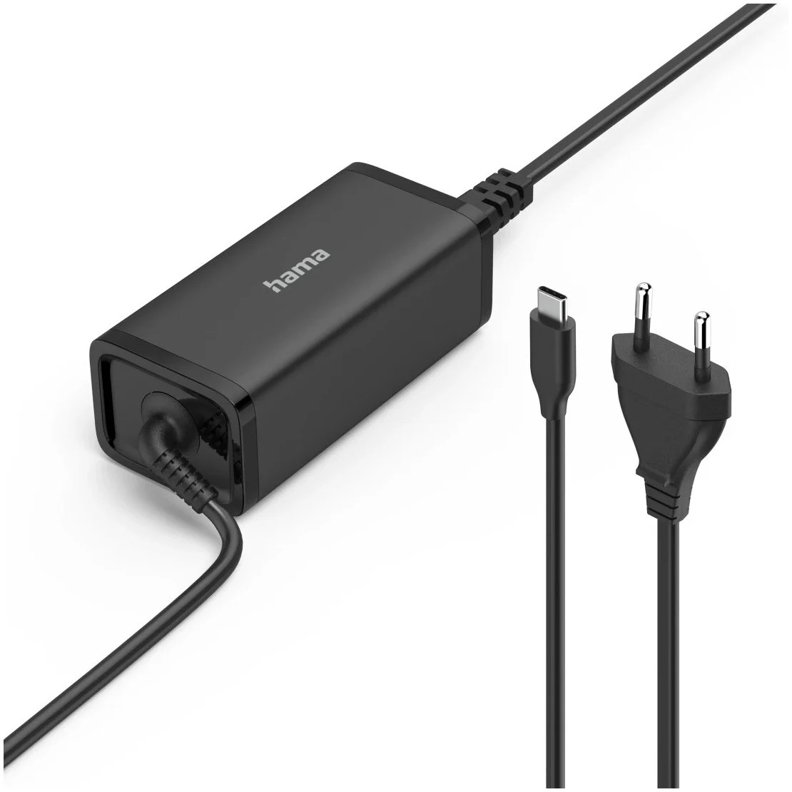 Hama USB-C notebook netadapter GaN Power Delivery 100W Oplader Zwart