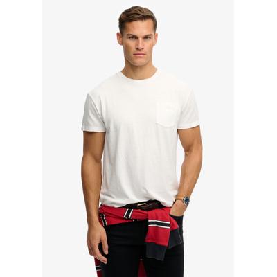 Superdry "COTTON CLASSIC LINEN PKT TEE" Baumwollmischung, relaxed fit aus luftig leichtem Baumwoll-Leinen-Mix
