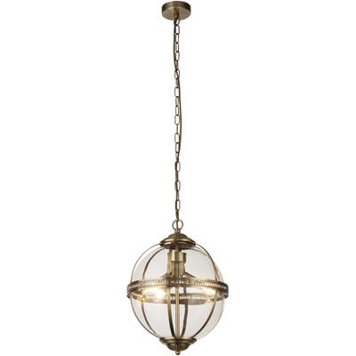 SEARCHLIGHT Pendelleuchte "Coronet 3Lt Pendelleuchte - Antikes Messing und Glas", antik, messingfarben, H: 43cm, 1 Stk., Leuchten, Pendelleuchte