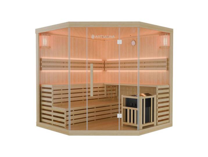 Artsauna Saunakabine Espoo200 Premium, Naturfarben, Holz, 200x200x200 cm, Freizeit & Co, Wellness & Gesundheit, Sauna