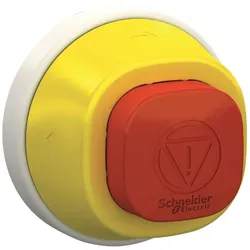 Schneider Electric ZB5AS84W2B Not-Aus/Not-Halt-Schalter, Frontelement, Harmony XB5, Kunststoff, 22mm, rot, Drehentriegelung