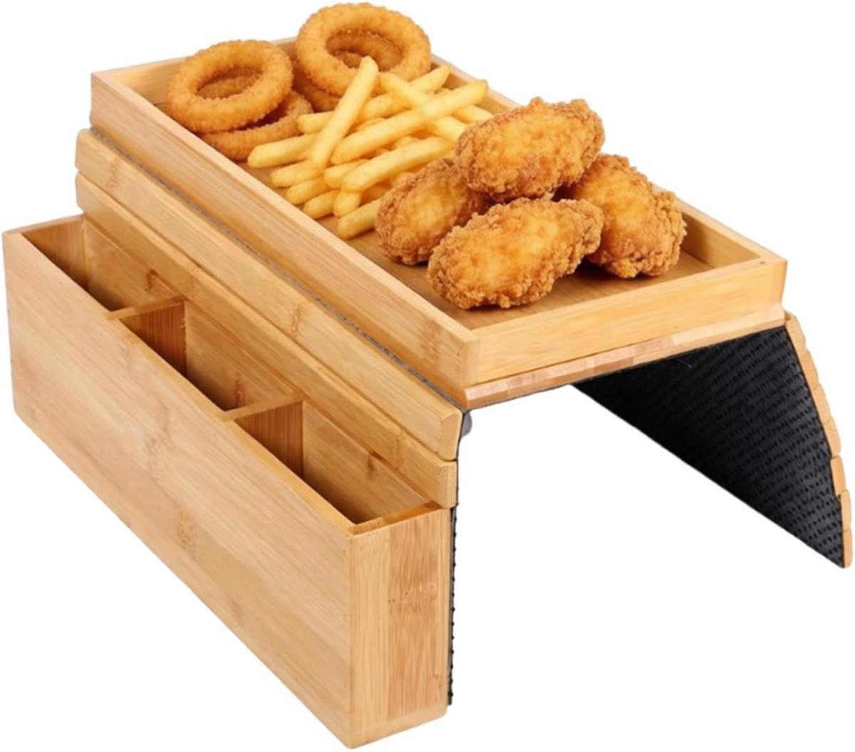 Bank Armleuning Dienblad Merkloos - Opvouwbaar Opbergrek - Houtkleurig - Breedte: 46 cm