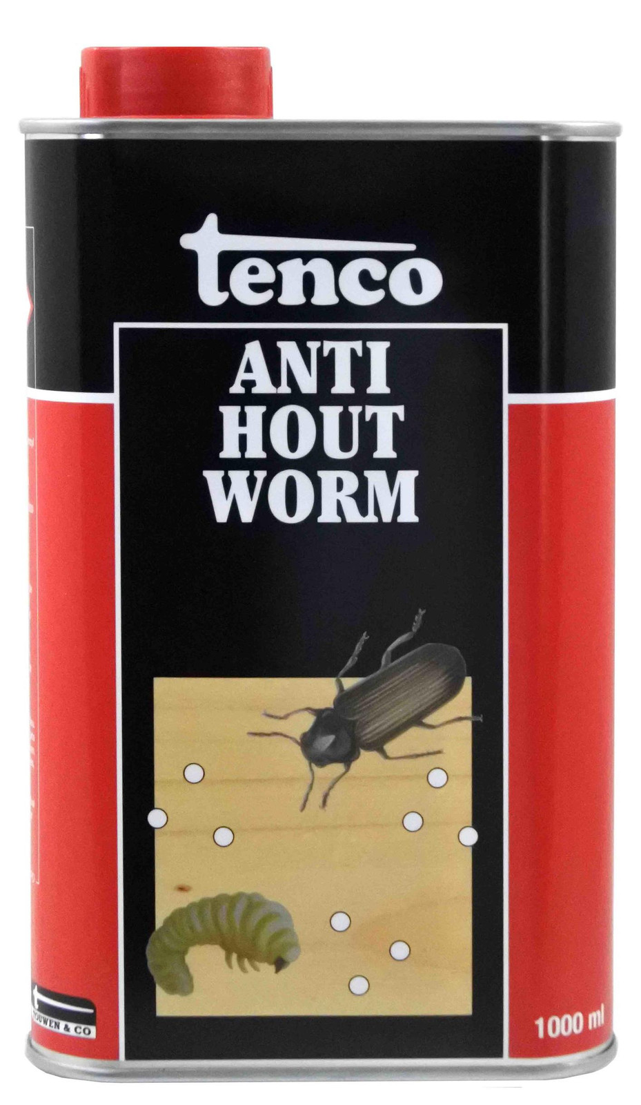 Tenco Anti-houtworm verf/beits 1 l, transparant/rood