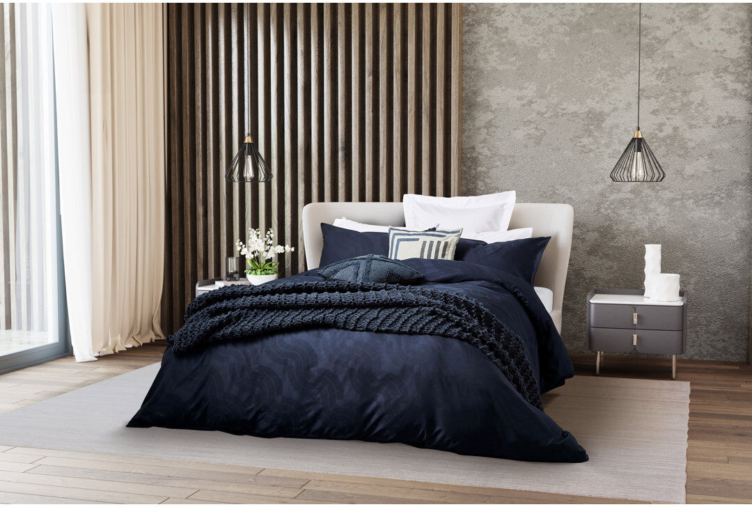 Nalu Nicole Scherzinger Leilani Cotton Sateen Duvet Cover Orion Black Single