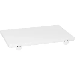 Professionelles Schneidebrett aus Polyethylen, weiß, 60 x 40 cm, 2 cm hoch, mit Anschlag