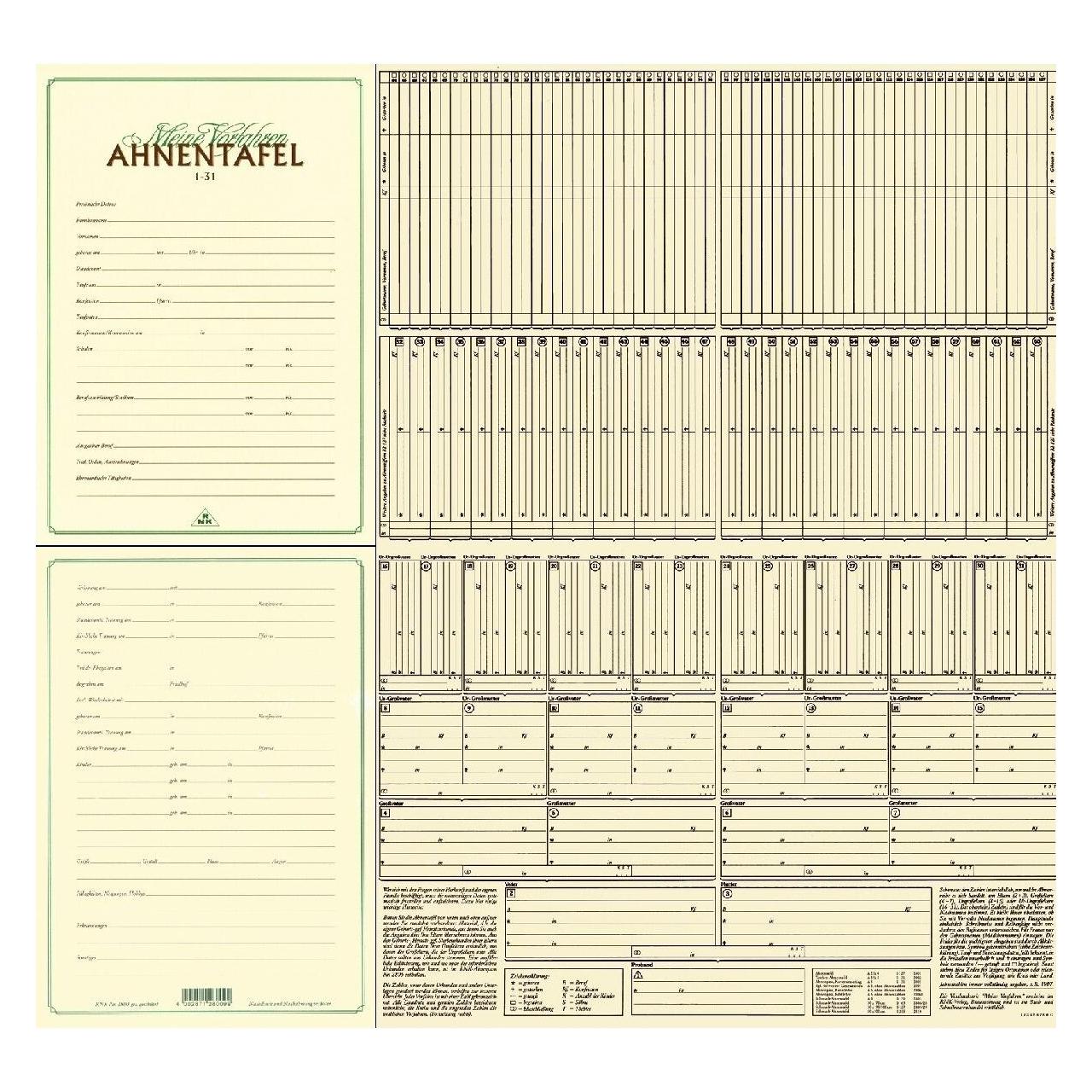 Rnk Verlag Ahnentafel "Meine Vorfahren", DIN A2 (2801)