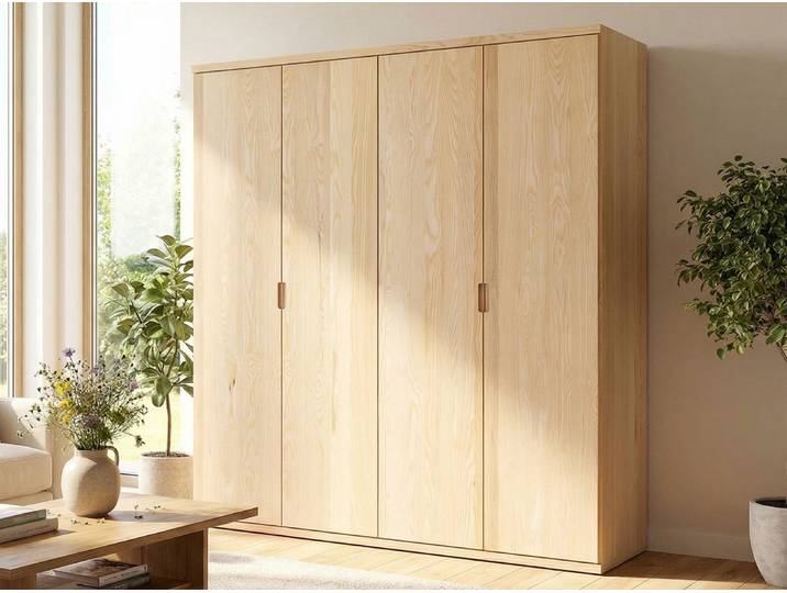 Drehtürenschrank „Romana“ Esche 4-türig Massivholz Esche