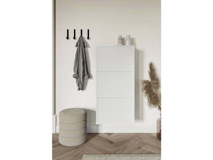 Meuble à chaussures suspendu VELDIO - 50x30x125 cm - blanc