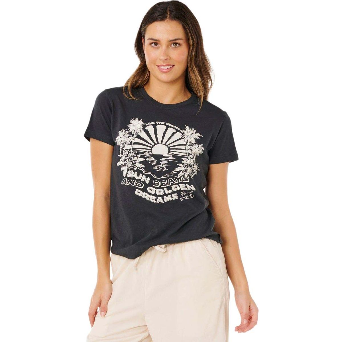 RipCurl SUN Beams Standard Tee washed black (8264) S 0M2WTE-8264-S