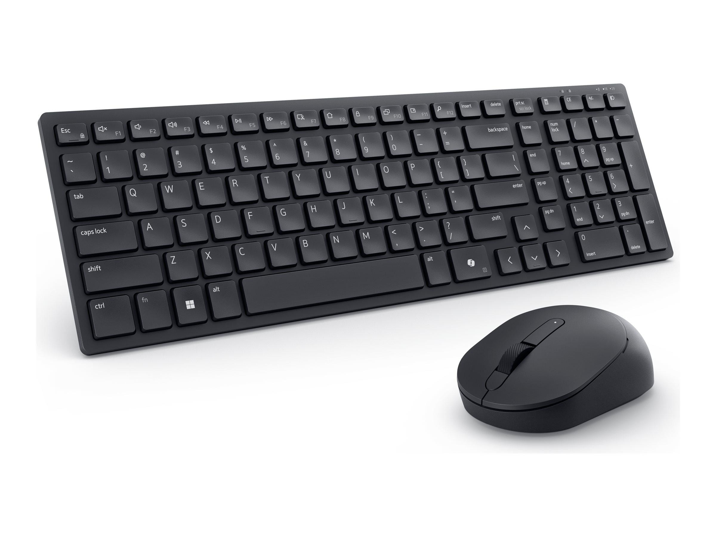 Dell KM555 Pro Wireless Combo Schwarz, Dual-Mode-Konnektivität, AI CoPilot-Taste, 2,40 GHz USB-Dongle, Bluetooth, 18 programmierbare Tastenkombinationen
