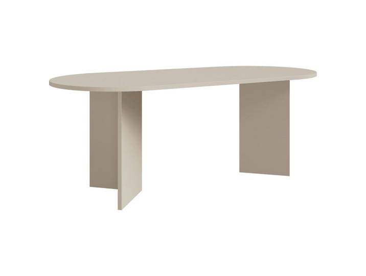 Lomoco Esstisch, Beige, oval, Wange, 90x75x203.6 cm, Esszimmer, Tische, Esstische, Esstische oval