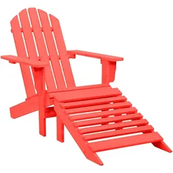 vidaXL Adirondack-Gartenstuhl mit Fußstütze Massivholz Tanne Rot