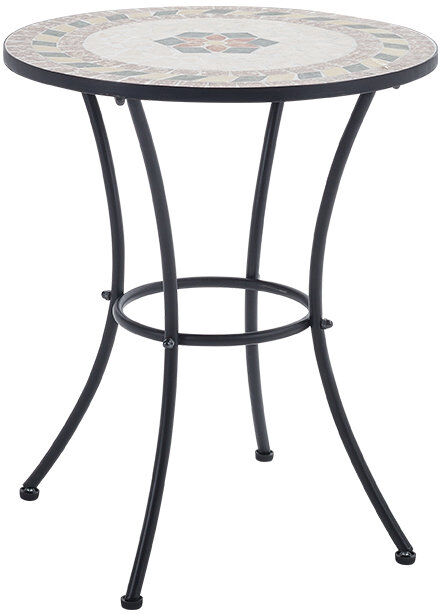 Astoria Grand Round Iron Outdoor Dining Table - 60 cm W 60 cm D Beige