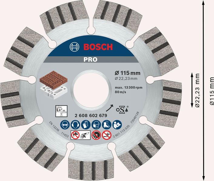 Bosch PRO Abrasive Diamanttrennscheibe, 115 x 22,23 mm 2608602679