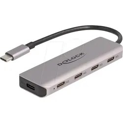 DELOCK 64238 - USB 3.0 4-Port Hub, USB-C auf 4x C + Strom, 15 cm
