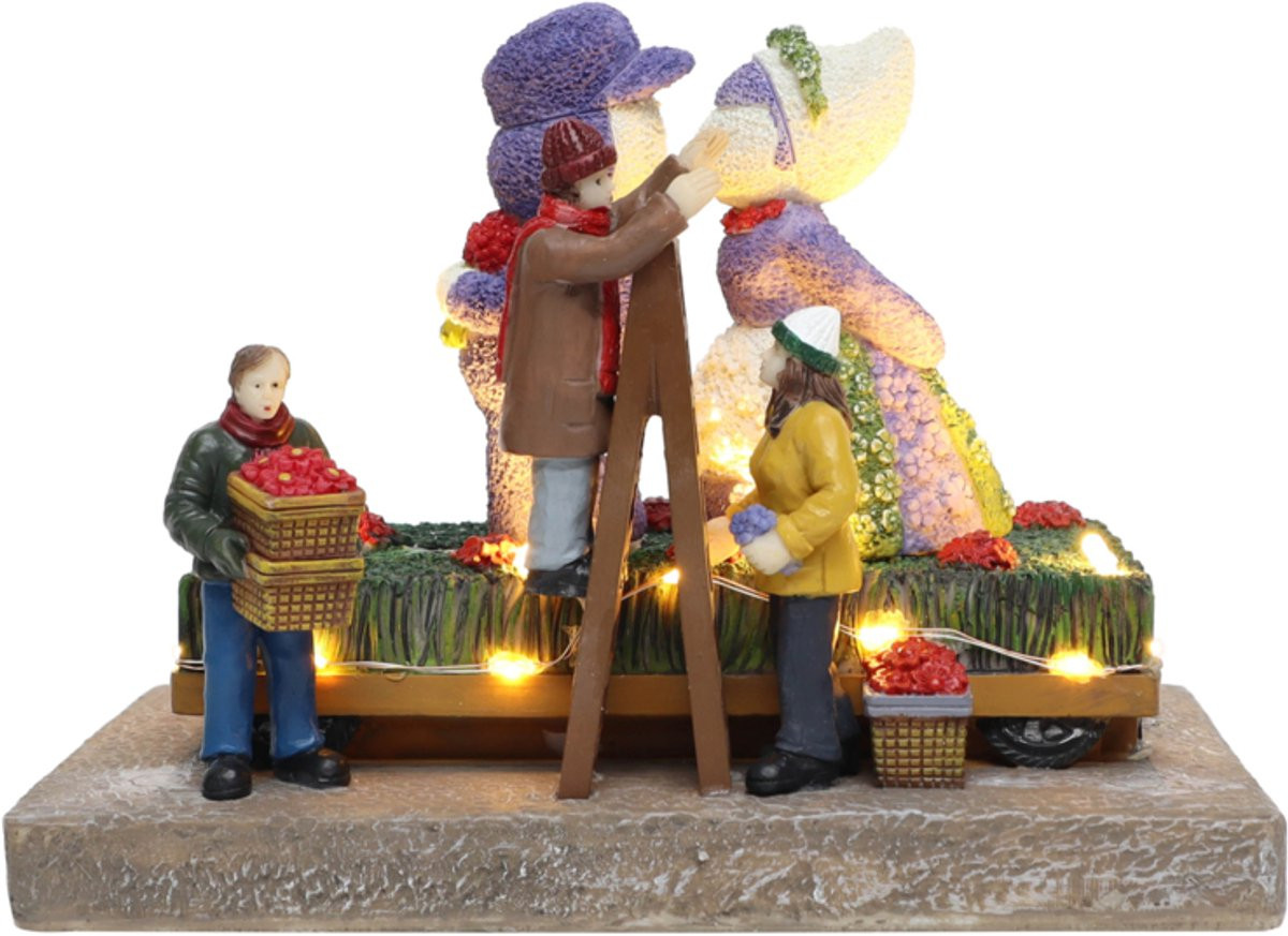 Flower Parade With Kissing Couple Wanddecoratie voor Volwassenen