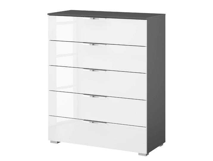 Buffet x5 80cm Gris/Blanc brillant/Graphite Chrome