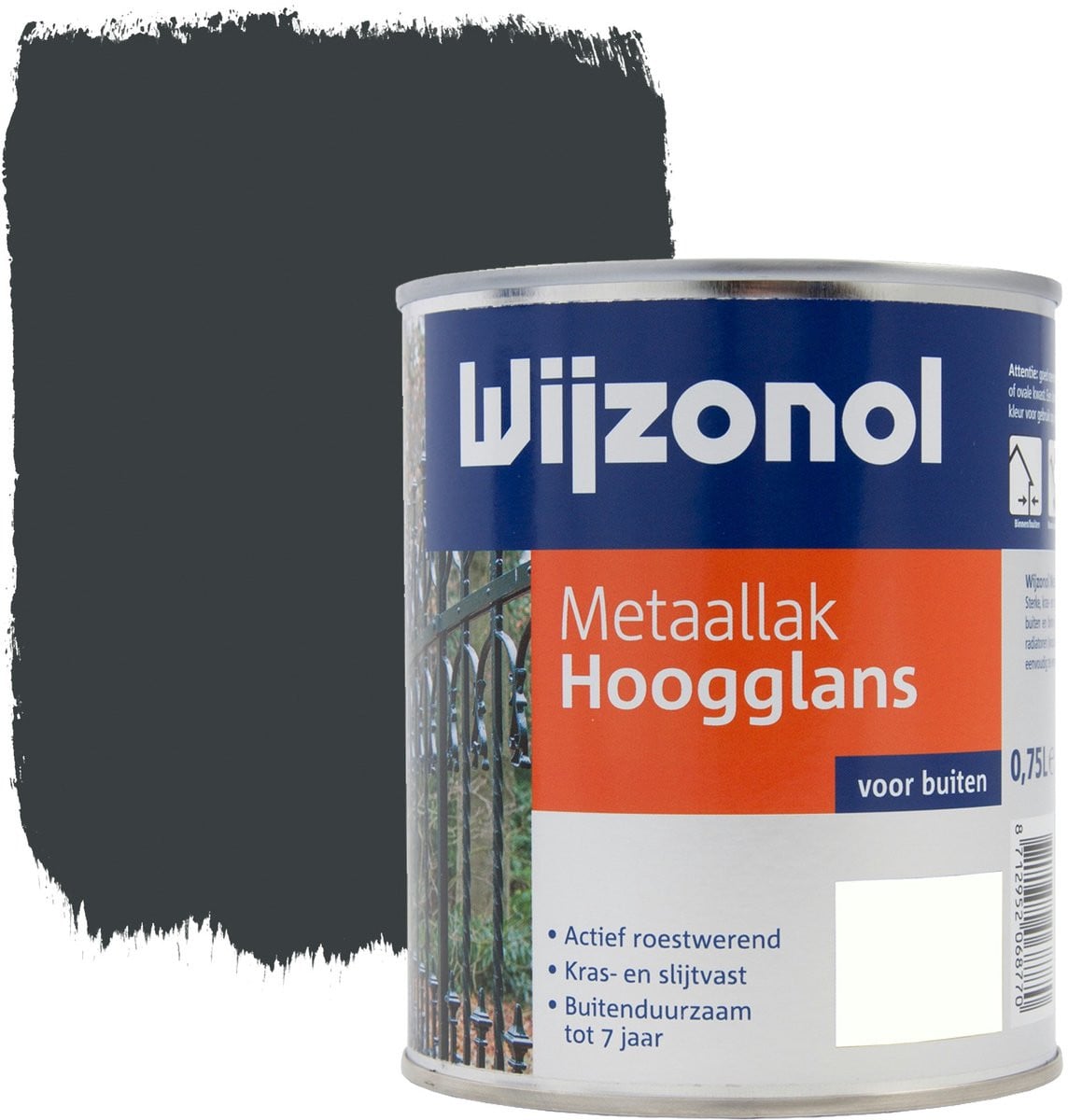 Wijzonol Metaallak Hoogglans Antraciet 750 ml