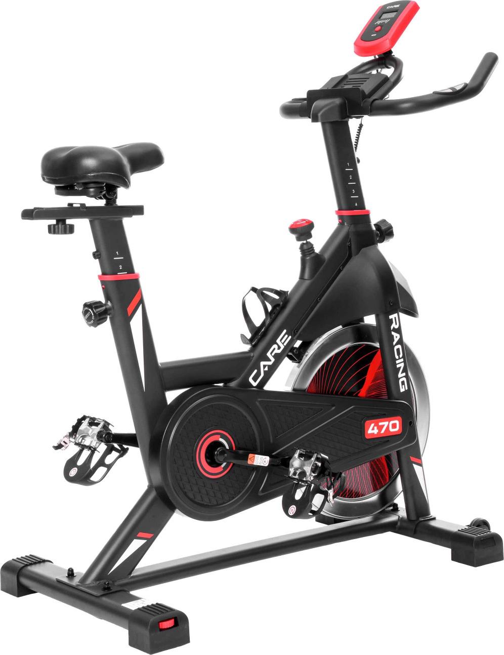 CARE RACING 470 - Indoor-Bike - 12 kg Schwungmasse - Magnetischer Mikro-Widerstand - Heimgebrauch - Schwarz