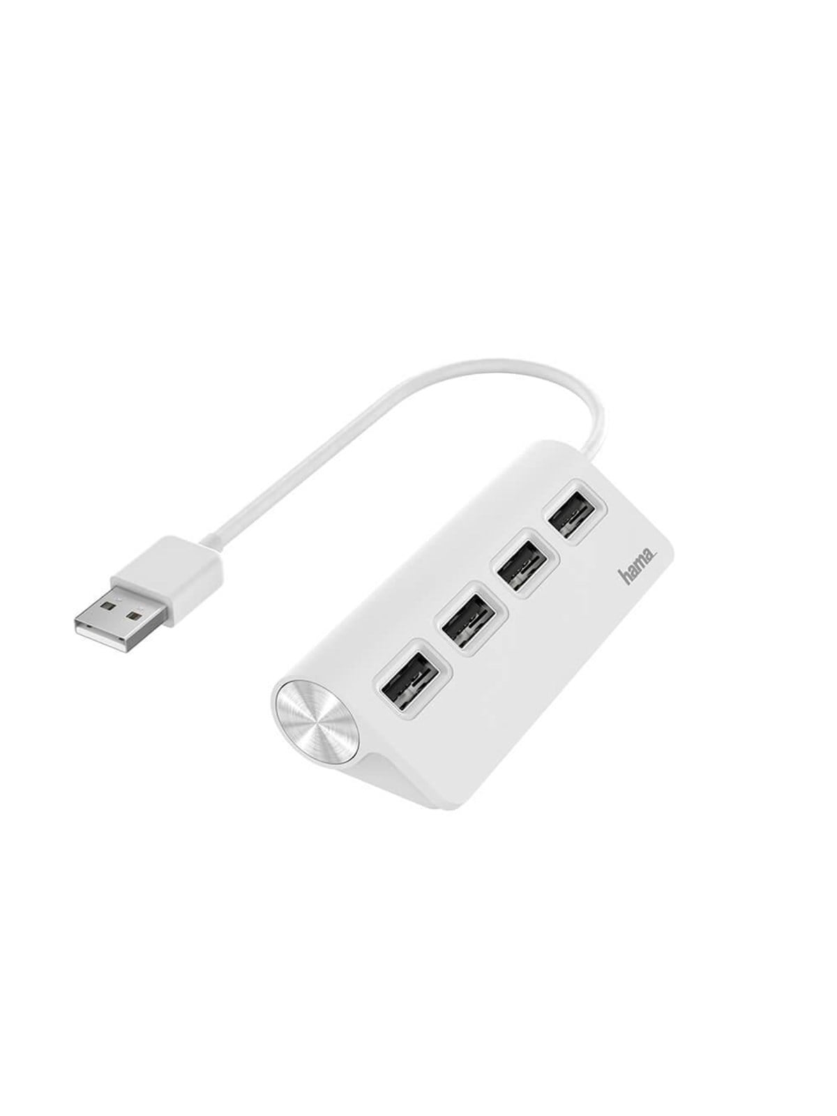 Hama USB Hub 4 Ports USB 2.0 480 Mbit/s white USB-Hubs - USB 2.0 - 4 - Weiß