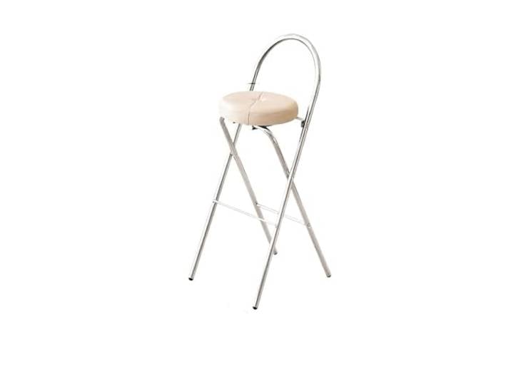 IUVYTA Einfacher Barhocker, Hotel-Kassiererstuhl Klappbarer Hochhocker for Salon, Friseursalon, Nagelbarhocker, Möbel(White 75cm)