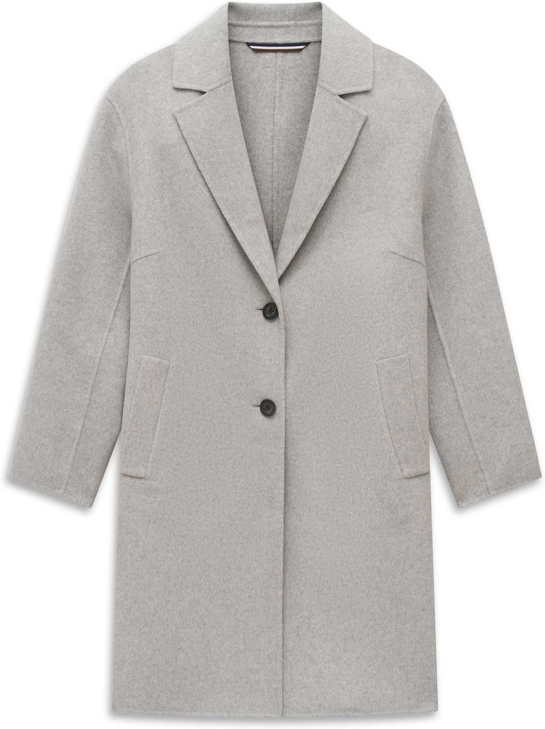 Kurzmantel BUGATTI "Regular Fit", Damen, Gr. 46, grau (230, grau), 50% Wolle, 45% Polyester, 5% sonstige Faser, unifarben, regular fit, Mäntel Kurzmantel, Regular Fit Doubleface Wollmix Reverskragen