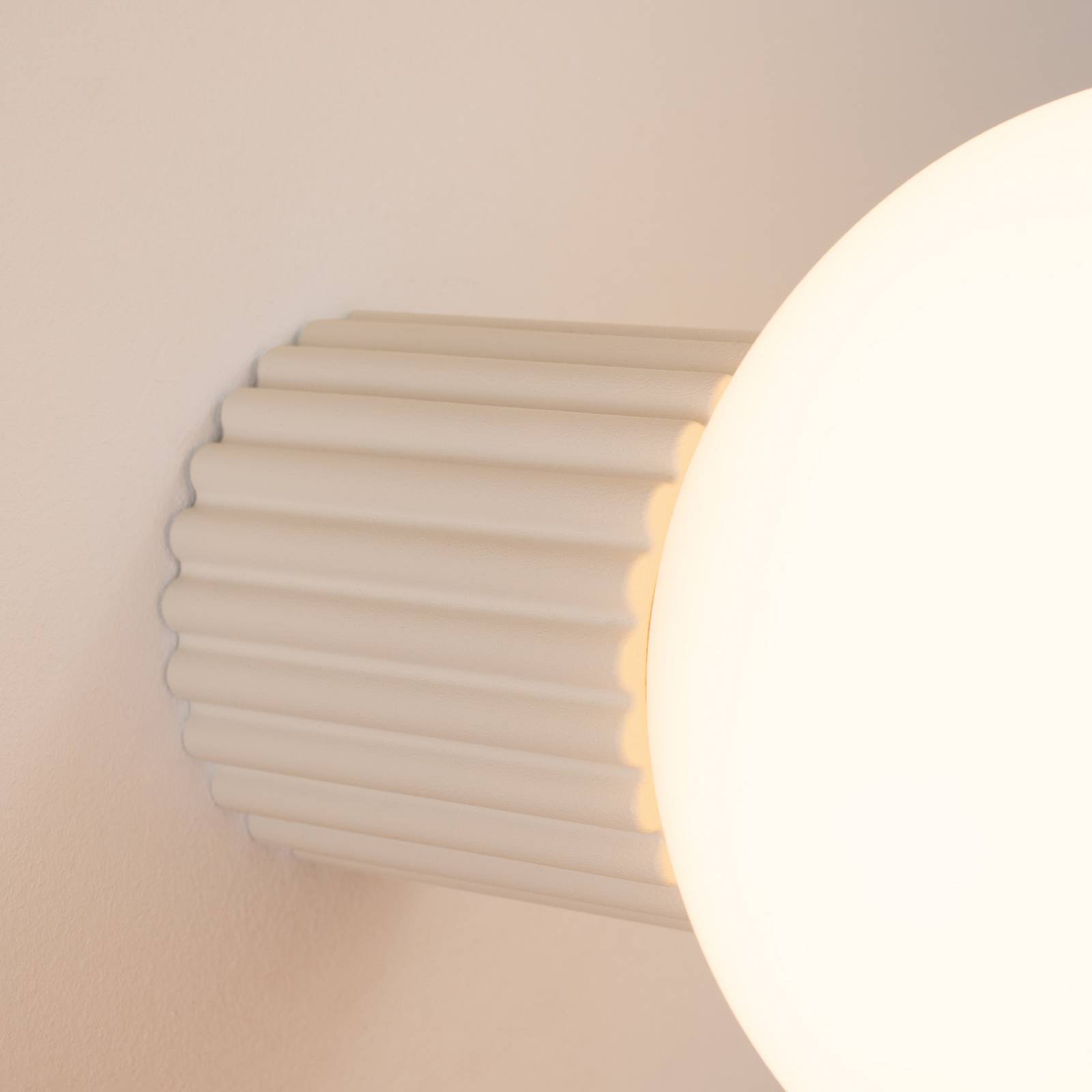 Wandlampe ORBI SOLLUX LIGHTING, dimmbar, creme / amber, für Badezimmer, Aluminium, Wandleuchte, Wandlampe Innen