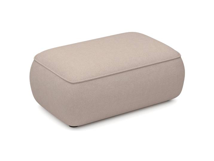 Beiger Ovo Hocker aus leicht zu reinigendem Chenille