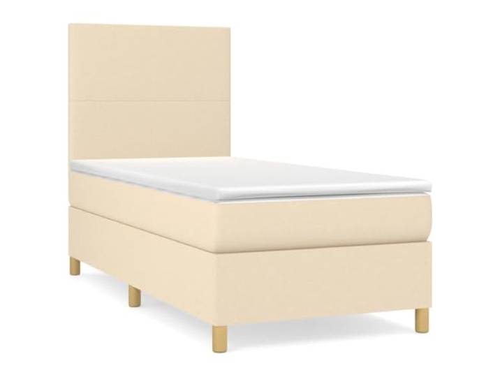 PUGYNBK Boxspringbett, 90 x 190 cm, mit verstellbarem Kopfteil Taschenfederkernmatratze, mittlere Festigkeit, atmungsaktives Gewebe, weicher Schutz, ideal zum Lesen oder Fernsehen