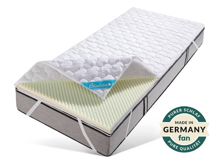 Topper FAN Clinisan Punktoflex, Bezug kochfest 95 , weiss (weiß), B:90cm H:6cm L:190cm, Baumwolle, Komfortschaum, Polyester, Topper, Topper, kochfester Bezug - Druckentlastung durch Noppen-Struktur