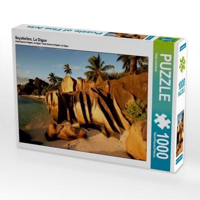 CALVENDO Puzzle Seychellen, La Digue | 1000 Teile Lege-Größe 64x48cm Foto-Puzzle für glückliche Stunden