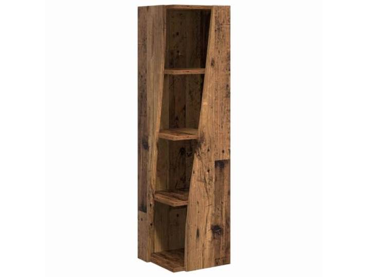 GFEROMRF Eckschrank Altholz Holzwerkstoff 27,5x27x102cm Wohnzimmer Eckregal Matte Oberfläche, Eckdesign, viel Stauraum, stabile Konstruktion, Wandbefestigung nötig