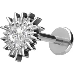 Titan Labret mit Push Fit KRISTALLHERZ + SONNENSTRAHLEN